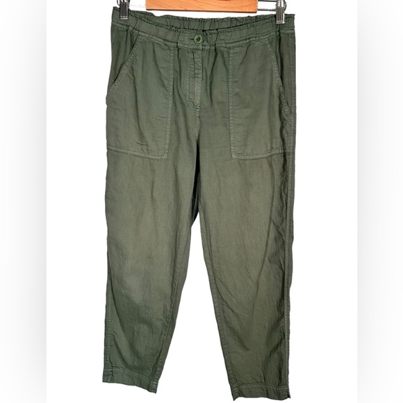 Eileen Fisher Tapered Organic Cotton Crop Pants Size XS Color Olive - Picture 2 of 13